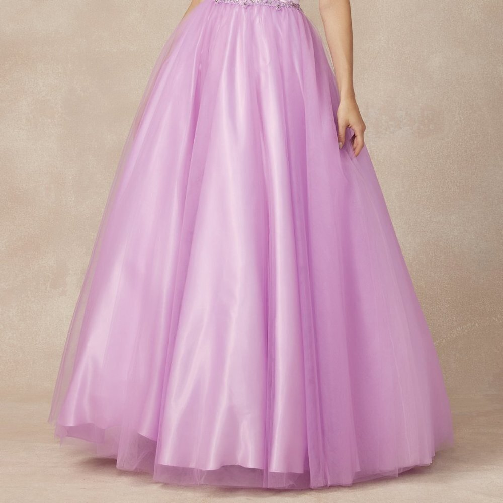 N/A NEW LONG OFF SHOULDER SLEEVELESS STRAPLESS A-LINE DRESS WITH LACE UP 265 - Picture 8 of 11
